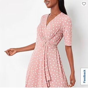 Robbie Bee Blush Polka Dot Midi Dress